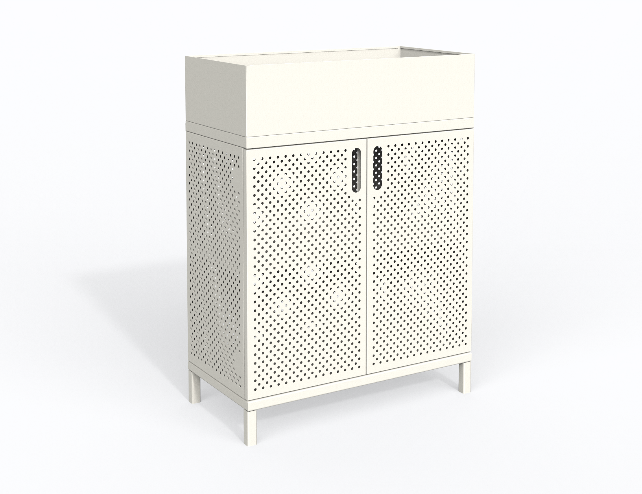 Designová kovová skříň s límcem #4010